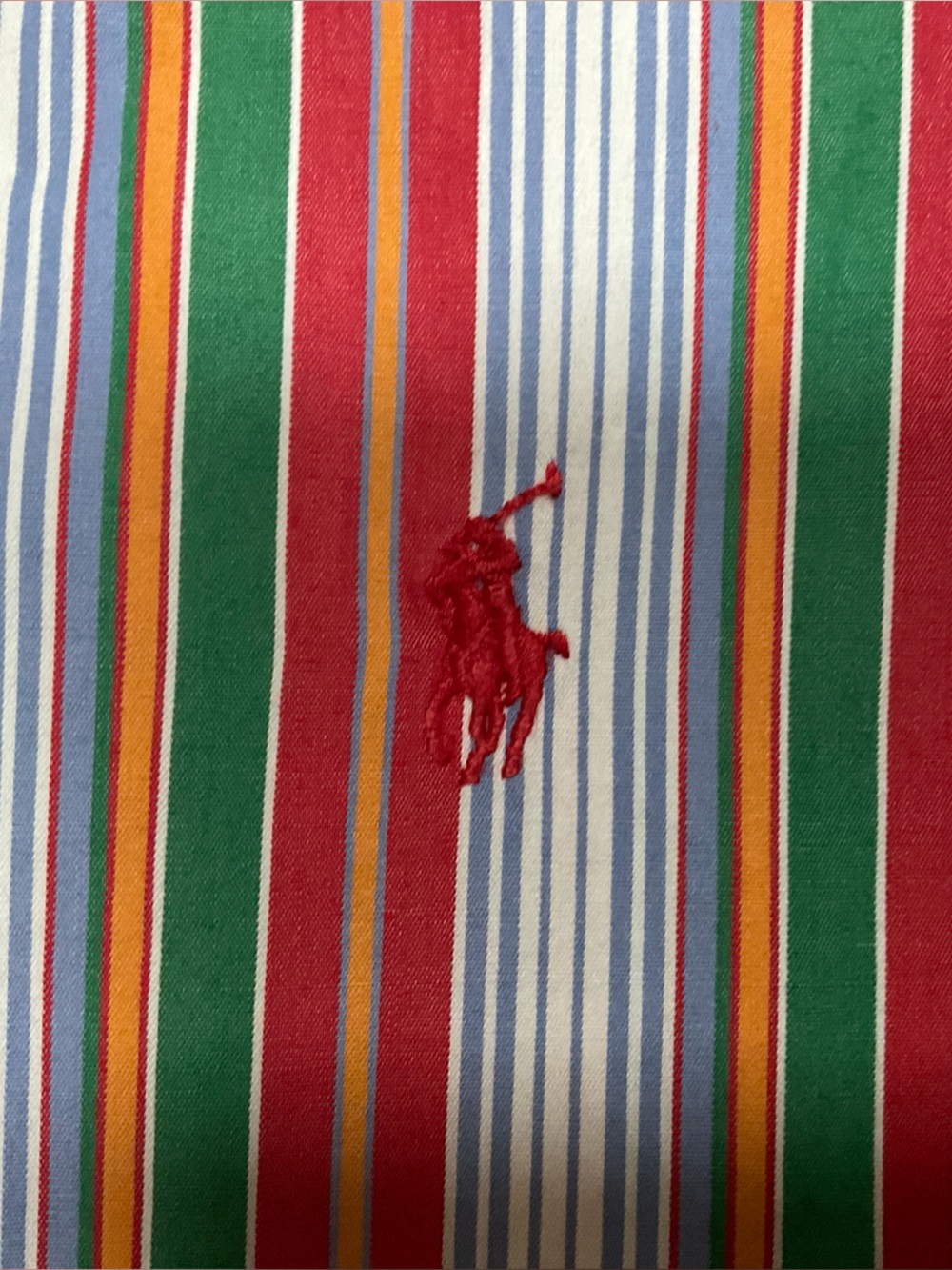 Ralph Lauren Rainbow Striped Polo with Red Pony Embroidery